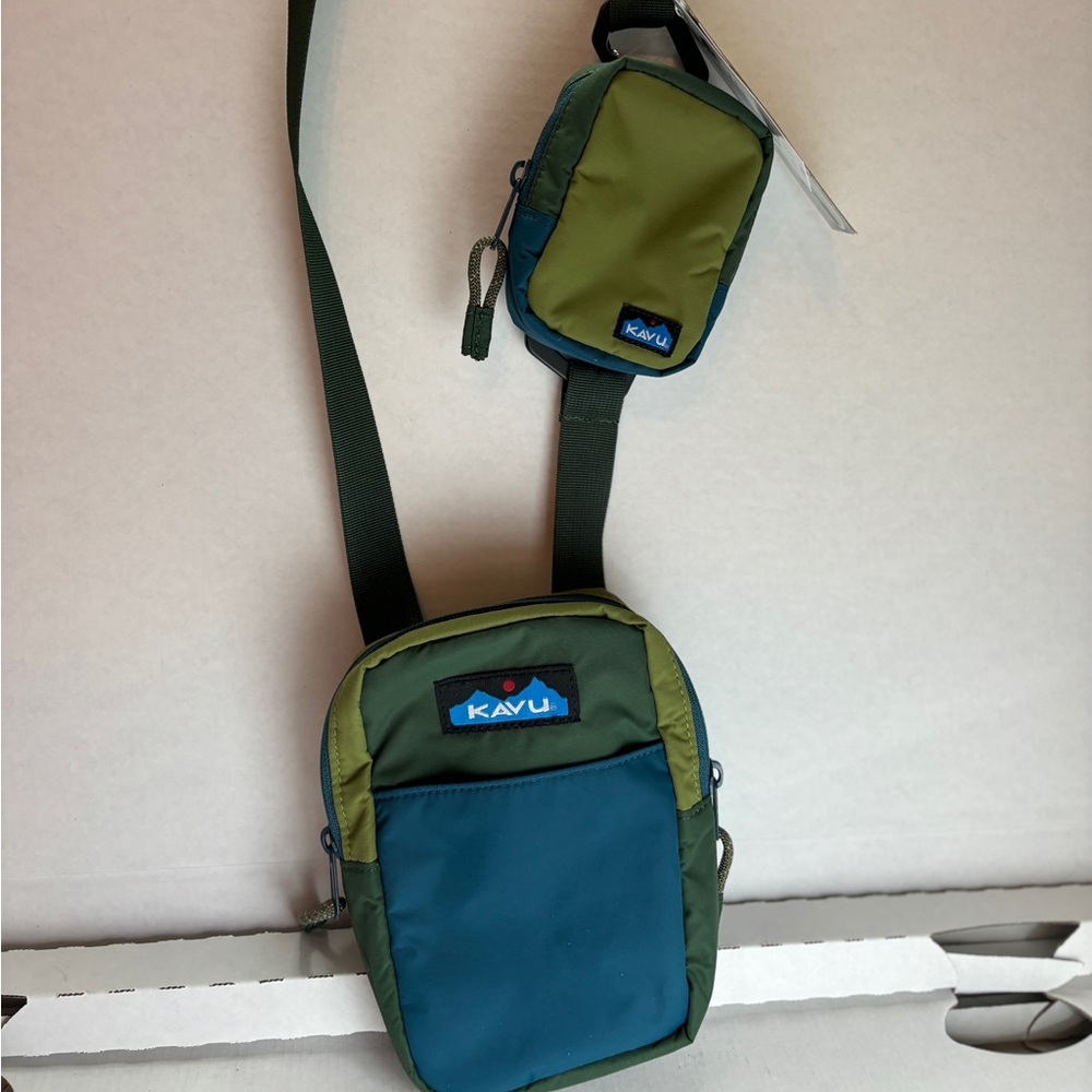 Kavu Green and Blue Crossbody Bag